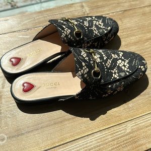 Gucci Princetown Lace Mules